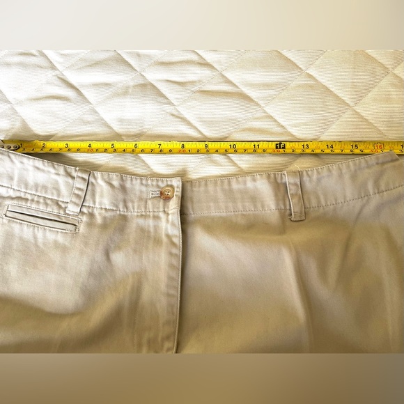 Ralph Lauren beige 100% cotton pants high waist straight legs pockets US 14 - Picture 14 of 15